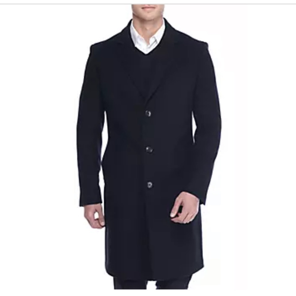 Lauren Ralph Lauren Luther Cashmere Wool Overcoat Coat Classic Fit Black 36R NEW